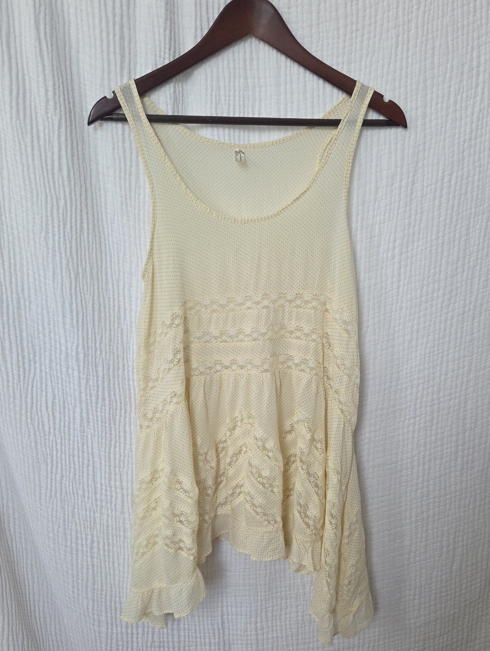 Free People Women’s Cream Lace Panel Tank Top